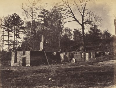 Ruins on Gaines Mill, Virginia., April 1865 (albumintrykk montert på vevd papir) av John Reekie
