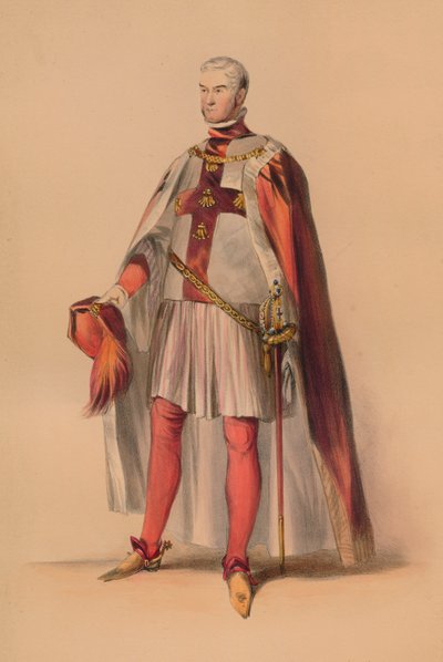 Gjest i kostyme for dronning Victorias Bal Costumé, 12. mai 1842, 1843. av John Richard Coke Smyth