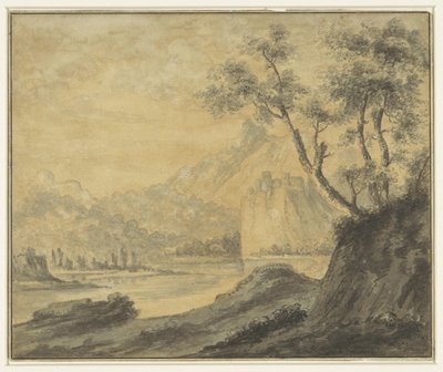 Elvelandskap med steiner av John Robert Cozens (manner of)