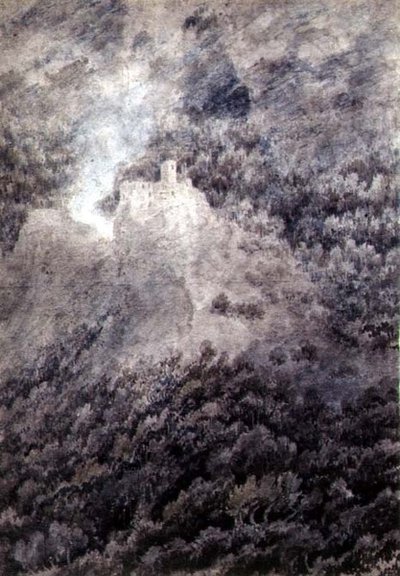 Mellom Bolzano og Trent (blyant, akvarell og vask på papir) av John Robert Cozens