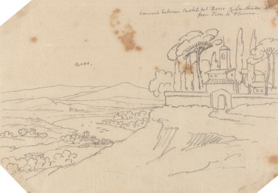 Kloster mellom Castel del Bosco og La Strada Scala av John Robert Cozens