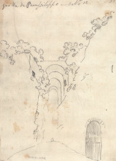 Grotte av Posillipo av John Robert Cozens
