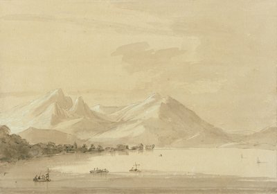 Comosjøen (blyant og vask på papir) (par 111238) av John Robert Cozens