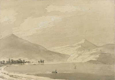 Comosjøen (blyant og vask på papir) (par 111239) av John Robert Cozens