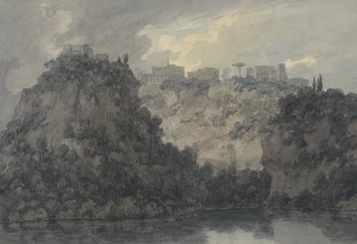 På Lake of Nemi, ca. 1780-83 (grafitt og w/c på papir) av John Robert Cozens