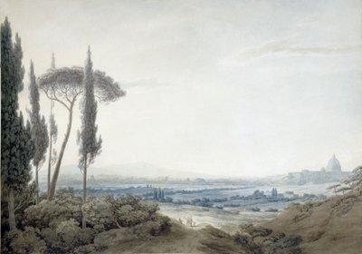 Roma fra Villa Mellini (akvarell) av John Robert Cozens