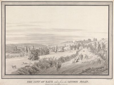 City of Bath tatt fra London Road av John Robert Cozens