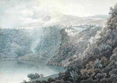 Innsjøen og byen Nemi av John Robert Cozens