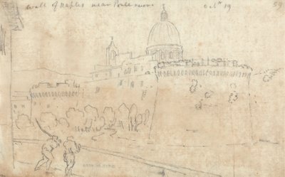Napolimuren nær Ponte Nuovo av John Robert Cozens