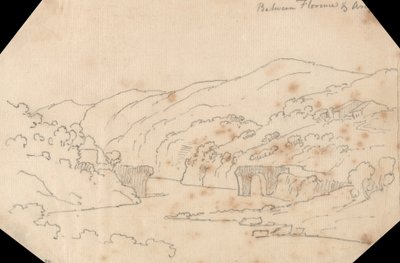 Utsikt over Arno mellom Firenze og Arezzo av John Robert Cozens