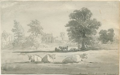 Aldridge - prestegård: tegning med penn og vask, nd [1800-tallet] av John Robert Fernyhough