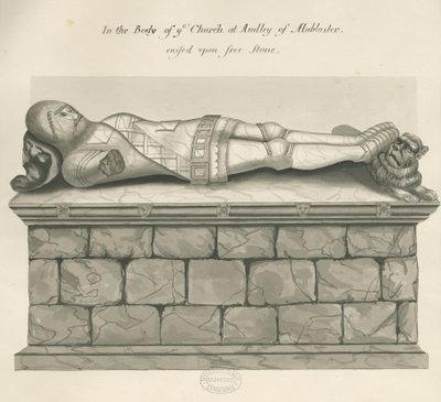 Audley Monuments - "Audley Knight": penn- og vasketegning, nd [?1800-tallet] av John Robert Fernyhough