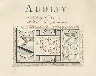 Audley Monuments - 'Edward Eardley': penn- og vasketegning, nd [1800-tallet] (tegning) av John Robert Fernyhough
