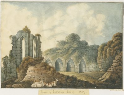 Croxden Abbey: vannfargemaleri av John Robert Fernyhough
