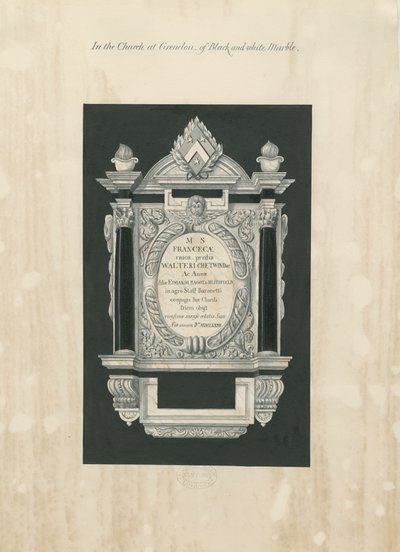 Ingestre kirke - nettbrett til Frances Chetwynd: maleri og [1800-tallet] (maleri) av John Robert Fernyhough
