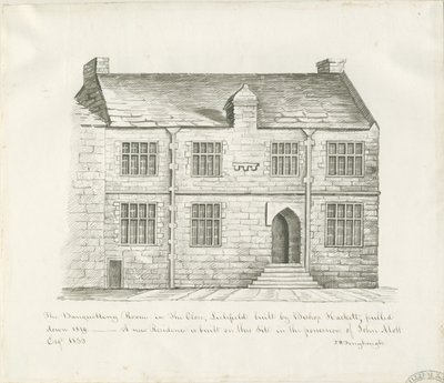 Lichfield - Bankettrom i The Close: sepia-vaske-tegning, og [tidlig 1800-tall] (tegning) av John Robert Fernyhough