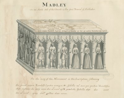 Madeley Church - Monument til Randolph Egerton: tegning med penn og blekkvask, nd [1800-tallet] (tegning) av John Robert Fernyhough