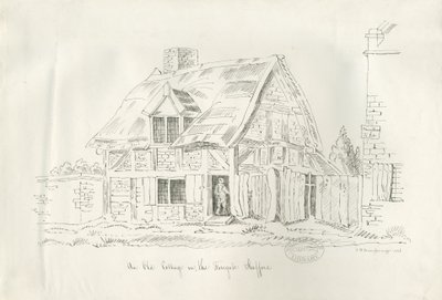 Stafford - Old Cottage in the Foregate: penn- og blekktegning av John Robert Fernyhough