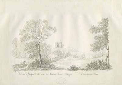 Stafford Castle - Near the Newport Road: penn- og blekktegning av John Robert Fernyhough