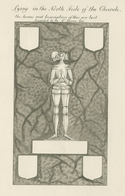 Stein - Messingfigur [Sir James Lee]: penn og vask-tegning, nd [1800-tallet] (tegning) av John Robert Fernyhough