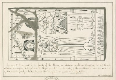 Uttoxeter kirke - Tomb of the Minderårige Family: penn- og blekktegning, nd [midten av 1800-tallet] av John Robert Fernyhough