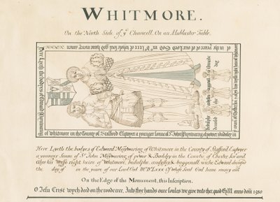Whitmore Church - Memorial to Edward Mainwaring: penn- og blekktegning, nd [1800-tallet] (tegning) av John Robert Fernyhough