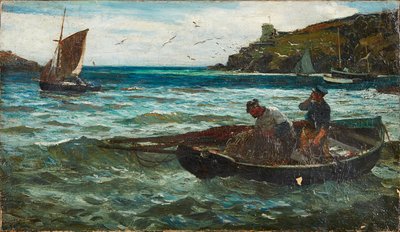 Fisherfolk (olje på lerret) av John Robertson Reid