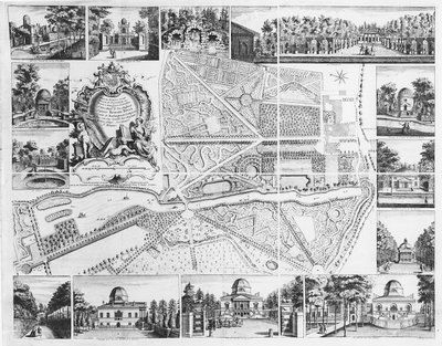 Chiswick House fra planen til Chiswick, 1736 av John Rocque
