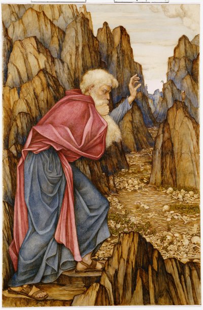 The Vision of Ezekiel: Valley of Dry Bones av John Roddam Spencer Stanhope