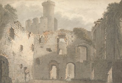 Conway Castle, en utsikt over interiøret av John Roe of Warwick