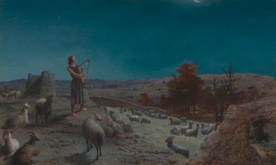 David, Israels fremtidige konge, mens han var hyrde i Betlehem av John Rogers Herbert