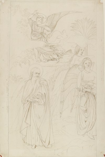 Tegning av Abraham som skiller seg fra englene fra Benozzo Gozzoli, 1845 av John Ruskin