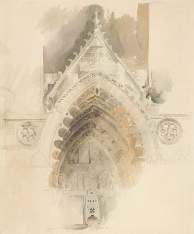 Northern Arch of the West Entrance of Amiens Cathedral, 17.–18. mai eller 23. september 1856 av John Ruskin