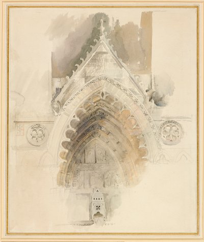 Northern Arch of the West Entrance of Amiens Cathedral, 17. - 18. mai eller 23. september 1856. av John Ruskin