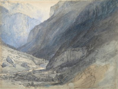 The Valley of Lauterbrunnen, Sveits, ca. 1866. av John Ruskin