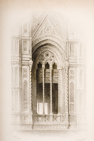 Tracery fra Campanile of Giotto, Firenze, fra `The Seven Lamps of Architecture