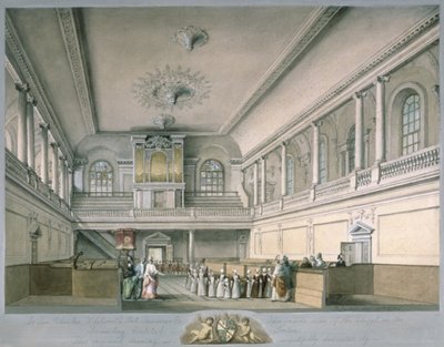 Foundling Hospital Chapel ser mot vest, 1773 av John Sanders