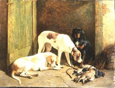 Pekere og en Gordon Setter av John Sargent Noble