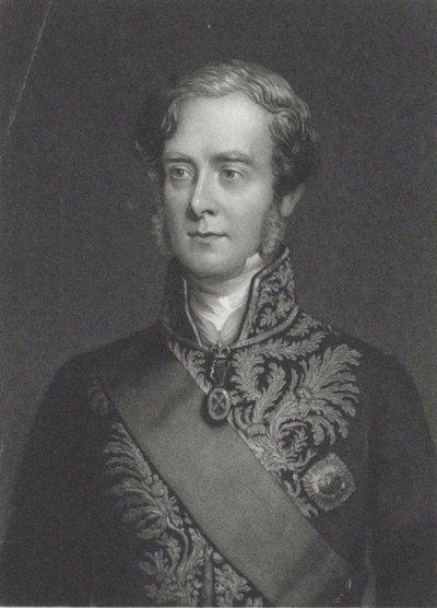 Portrett av George Villiers, 4. jarl av Clarendon 1800-1870. av John Sartain