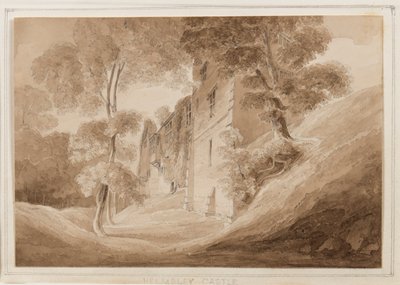Helmsley Castle, Yorkshire, 25.–27. oktober 1824 (blyant, pensel og sepia-blekk på papir) av John Scarlett Davis