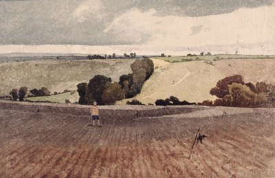A Ploughed Field, ca. 1808 (blyant og akvarell på papir) av John Sell Cotman