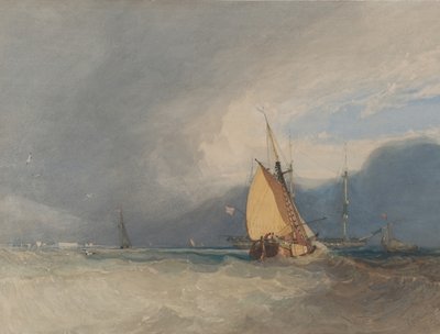 Båter utenfor kysten, Storm Approaching, 1830. av John Sell Cotman