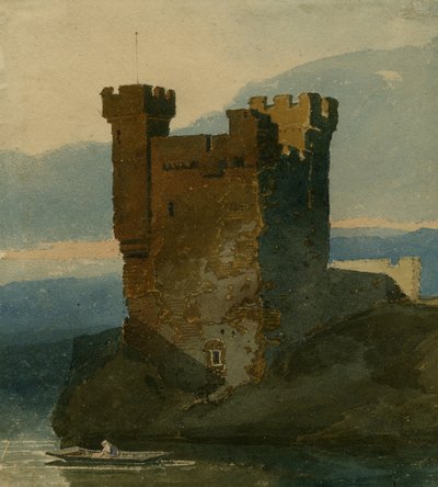 Castle by Water (blyant, wc på papir) av John Sell Cotman