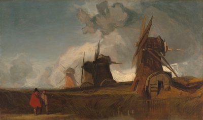 Dreneringsmøller i Fens, Croyland, Lincolnshire av John Sell Cotman
