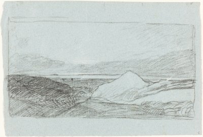 Landskap med bakker og vann av John Sell Cotman