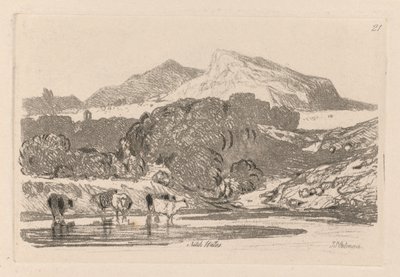 Liber Studiorum: Plate 21, View in North Wales, 1838. av John Sell Cotman