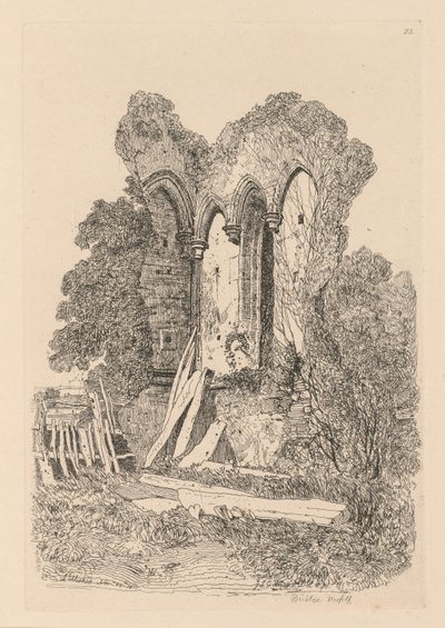 Studiebok: Plate 23, Ruins at Beeston, Norfolk: No. 3 av John Sell Cotman