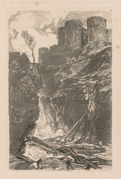 Studiebok: Plate 29, Harlech Castle, N. Wales av John Sell Cotman
