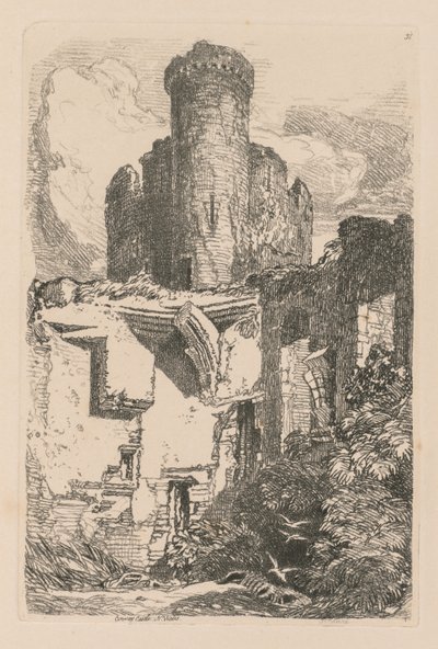 Studiebok: Plate 31, Conway Castle, N. Wales av John Sell Cotman