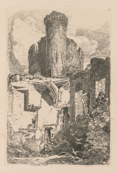 Studiebok: Plate 31, Conway Castle, N. Wales, 1838 av John Sell Cotman
